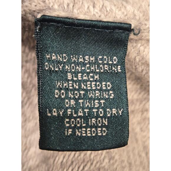 Lauren Ralph Lauren VTG Silk Cashmere Herringbone Gray White Lightweight Medium - Picture 10 of 10